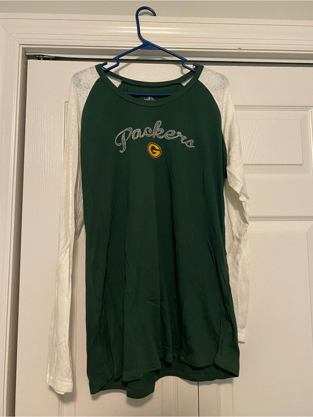 Green & White Packers Raglan Long-Sleeve women’s Top